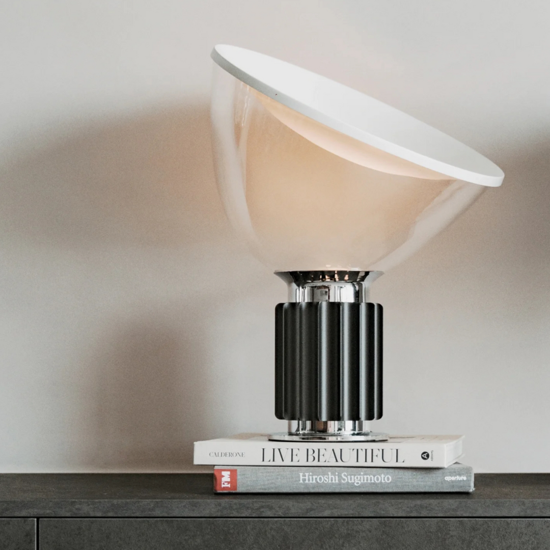 Close-up of modern table lamp with elegant design