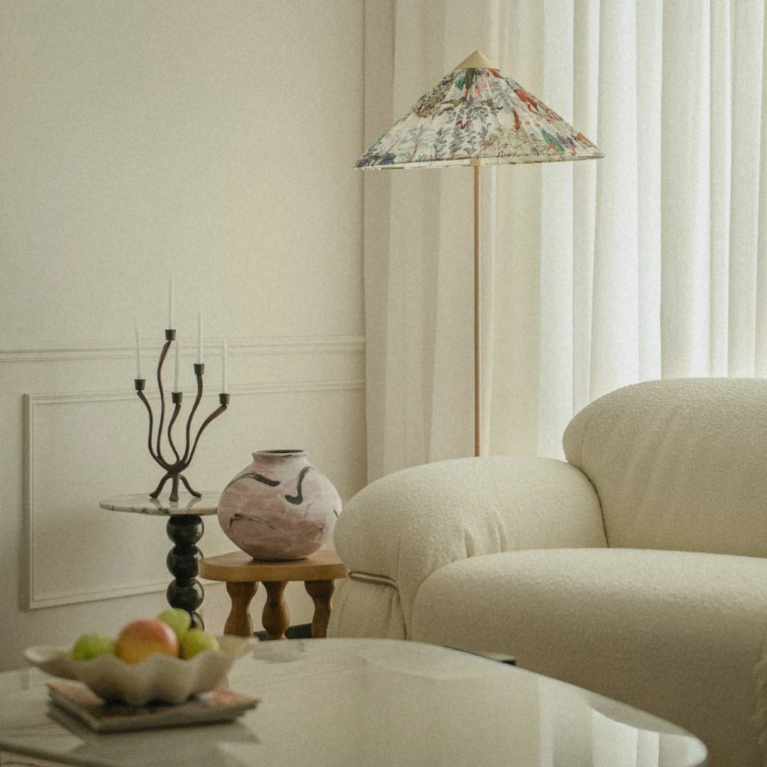 japandi-style candle holder bringing sculptural form to a soft living space