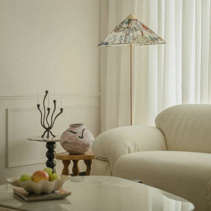 japandi-style candle holder bringing sculptural form to a soft living space