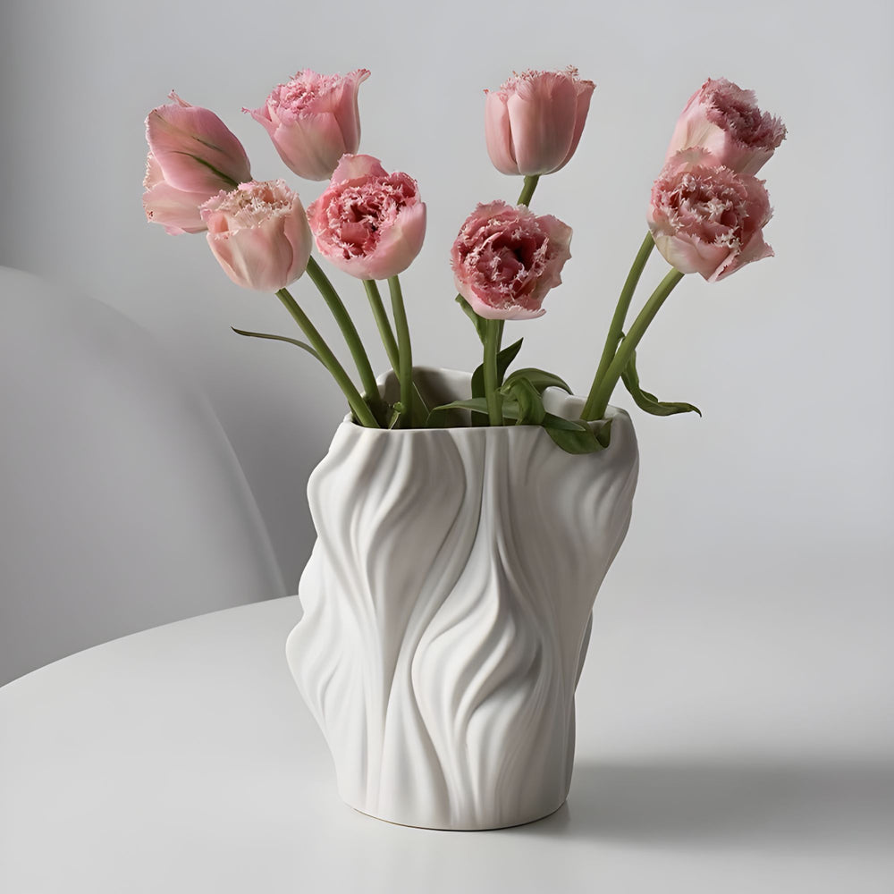 Serene Ceramic Vase - Elegant Home Decor Accent in White