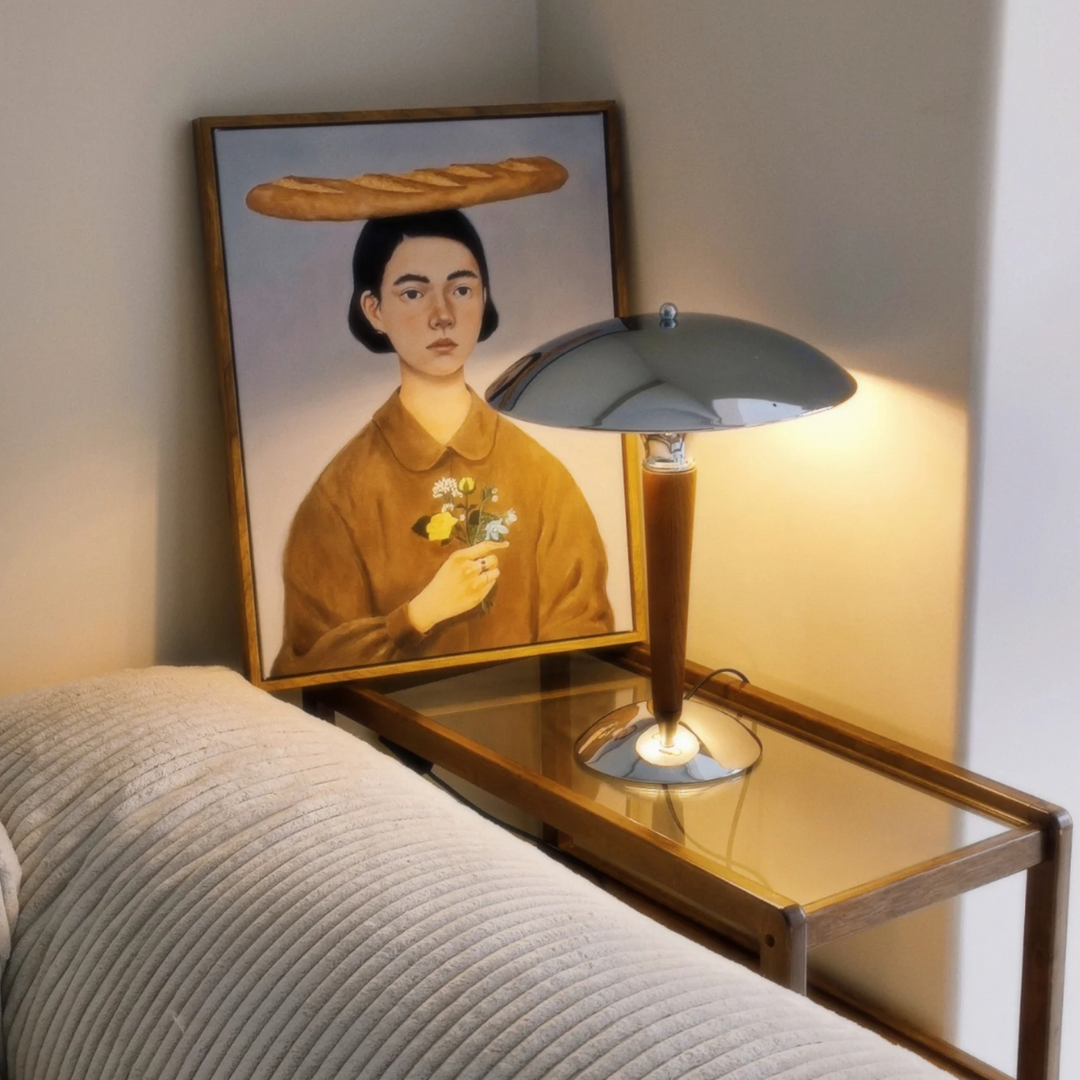 Soft minimalist lighting setup in modern apartment setting.